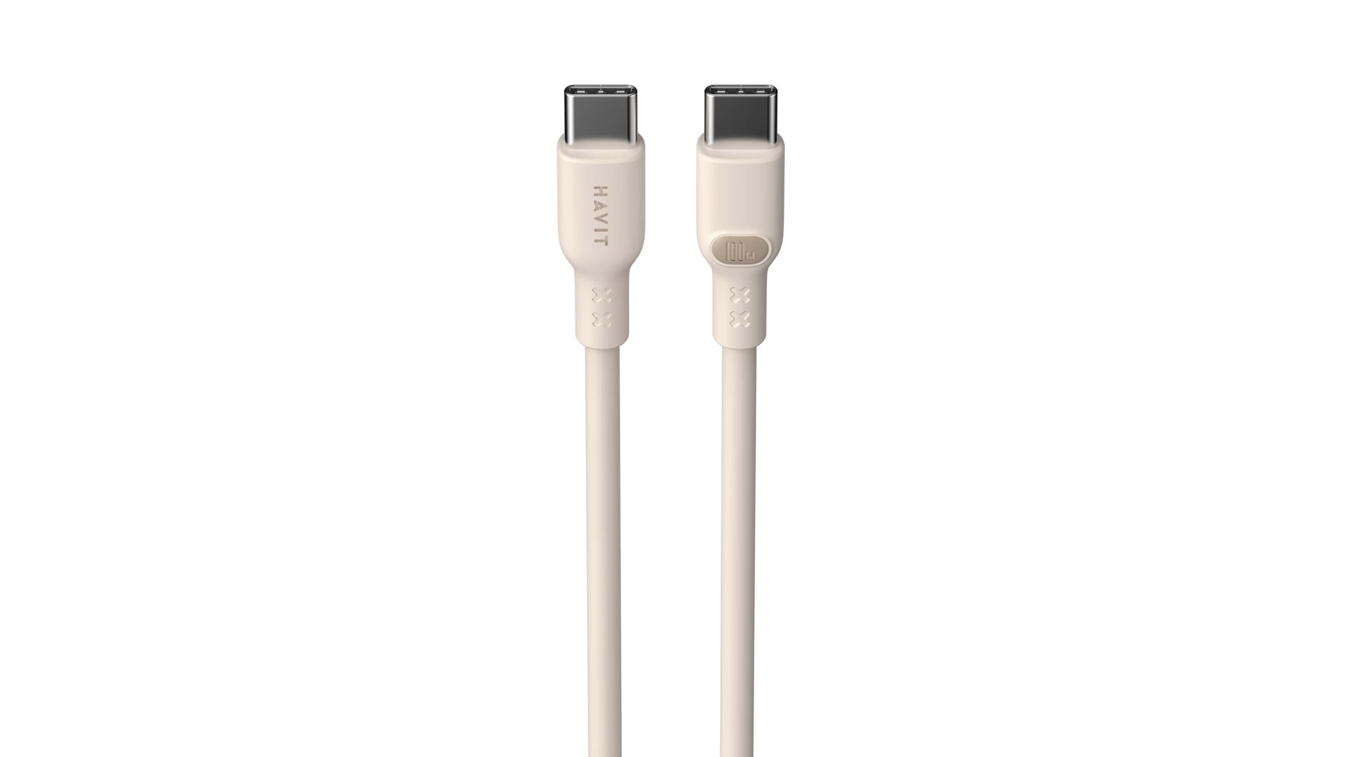 Havit CB6284 - USB Type C to USB Type C cable, 2.0 m (beige) Havit CB6284 - USB Type C to USB Type C cable, 2.0 m (beige)