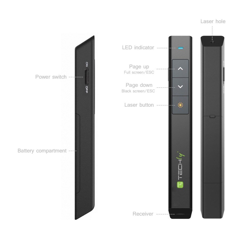 Techly ITC-LASER26 wireless presenter RF Black Techly ITC-LASER26 wireless presenter RF Black