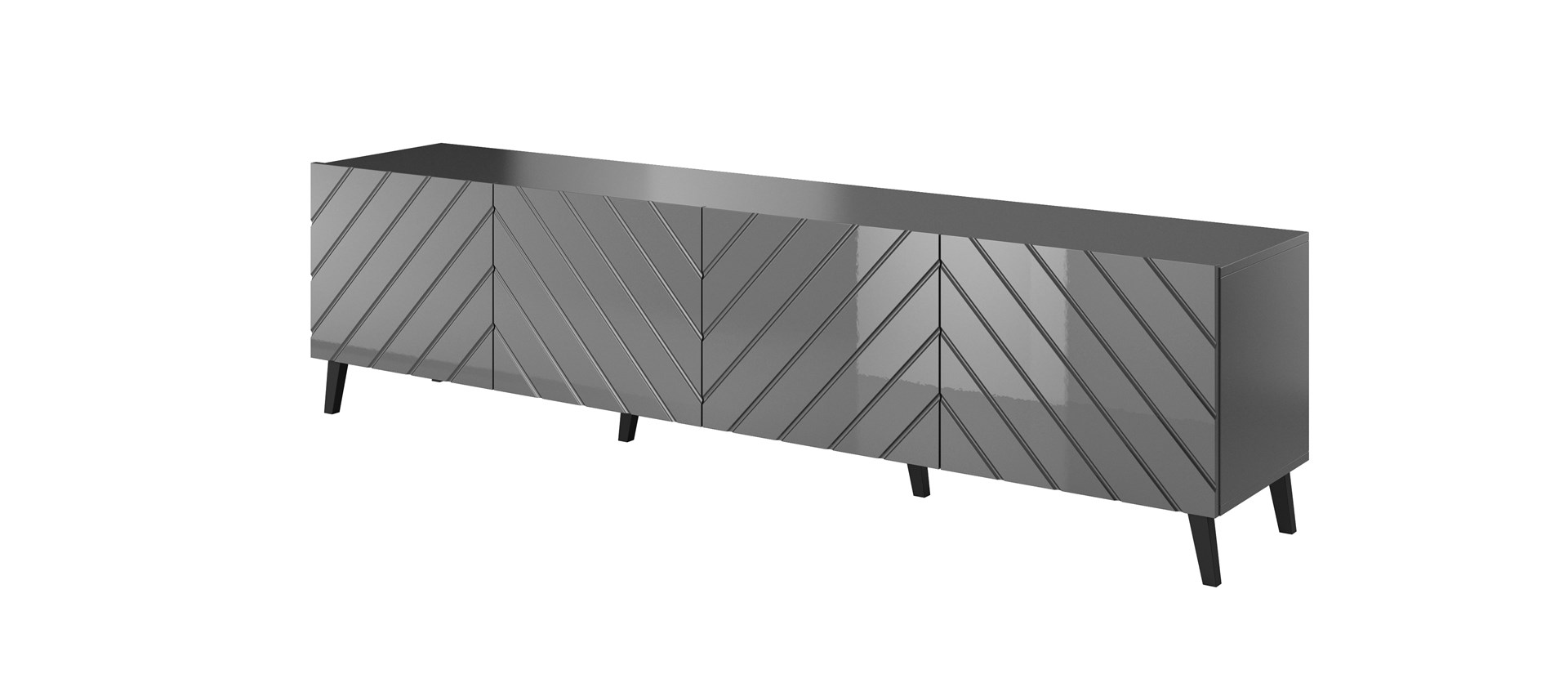 RTV cabinet ABETO 200x42x52 graphite/gloss RTV cabinet ABETO 200x42x52 graphite/gloss