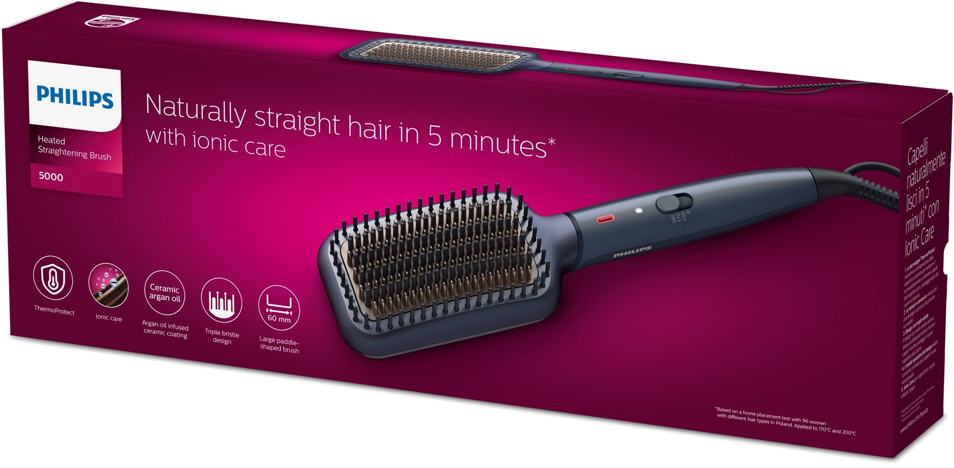 Philips 5000 series BHH885/00 hair styling tool Straightening brush Warm Blue 1.8 m Philips 5000 series BHH885/00 hair styling tool Straightening brush Warm Blue 1.8 m