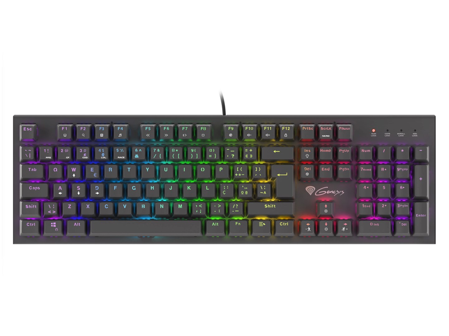 GENESIS THOR 300 keyboard Gaming USB QWERTY Portuguese Black GENESIS THOR 300 keyboard Gaming USB QWERTY Portuguese Black