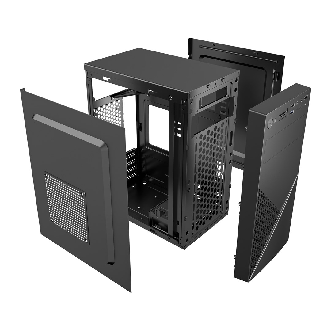 Gembird CCC-FC-K170-600W Office computer case Fornax K170, mATX, black + 600W 80PLUS bronze PSU Gembird CCC-FC-K170-600W Office computer case Fornax K170, mATX, black + 600W 80PLUS bronze PSU
