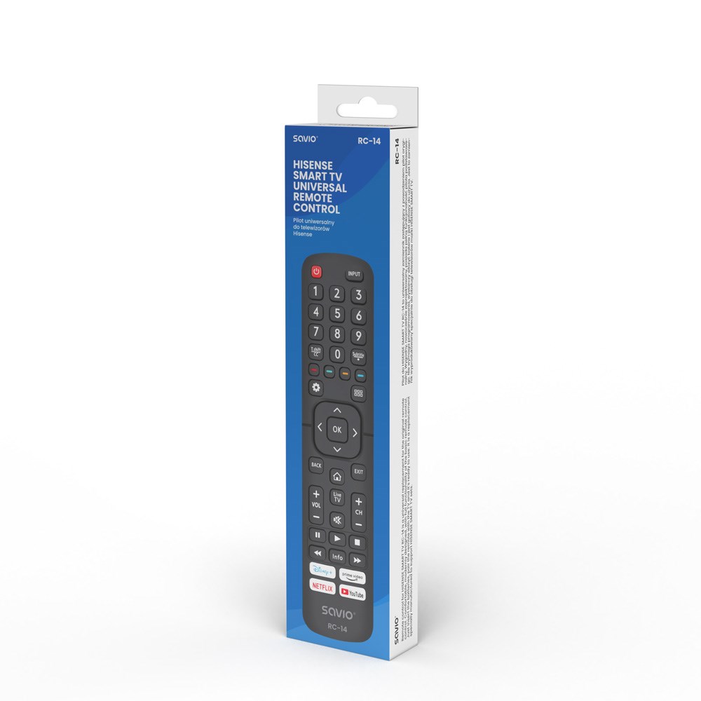SAVIO RC-14 Universal remote control/replacement for HISENSE, SMART TV SAVIO RC-14 Universal remote control/replacement for HISENSE, SMART TV