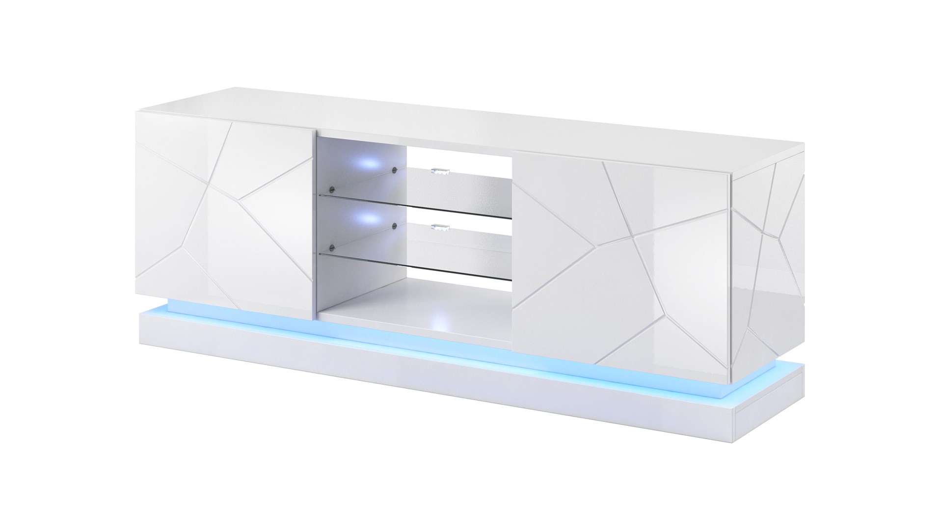 Cama TV cabinet QIU 160 MDF white gloss/white gloss Cama TV cabinet QIU 160 MDF white gloss/white gloss