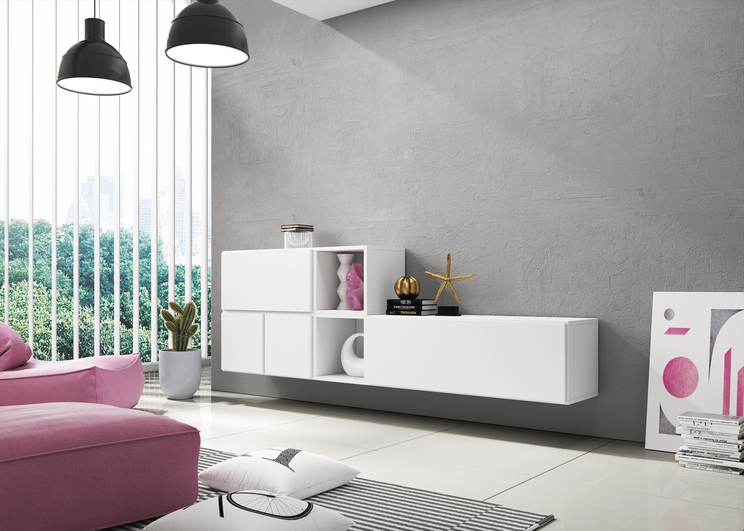 Cama living room furniture set ROCO 9 (RO1+RO3+2xRO6+2xRO5) white/white/white Cama living room furniture set ROCO 9 (RO1+RO3+2xRO6+2xRO5) white/white/white