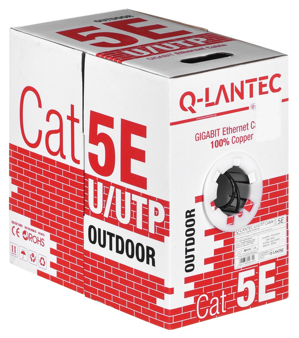 Q-LANTEC KIU5OUTS305Q networking cable 305 m Cat5e U/UTP (UTP) Black Q-LANTEC KIU5OUTS305Q networking cable 305 m Cat5e U/UTP (UTP) Black