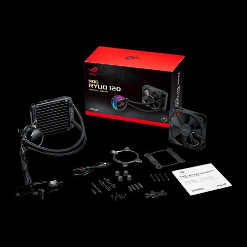 ASUS ROG RYUO 120 Processor All-in-one liquid cooler 12 cm Black 1 pc(s) ASUS ROG RYUO 120 Processor All-in-one liquid cooler 12 cm Black 1 pc(s)