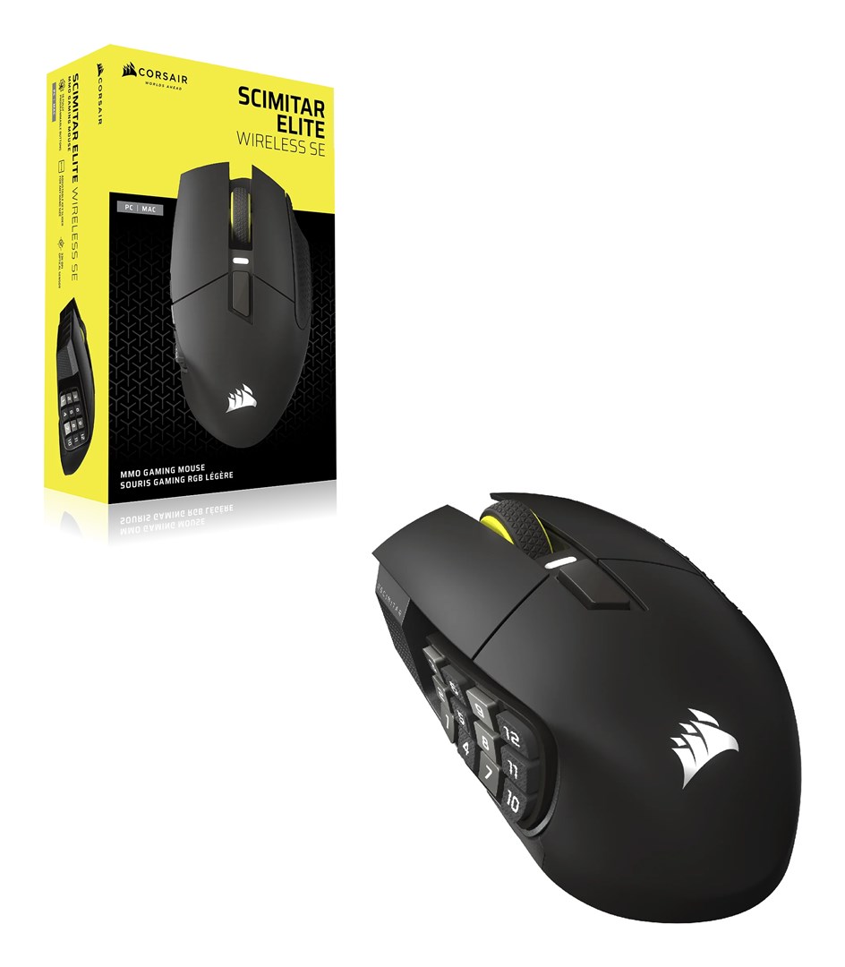 Corsair Scimitar Elite Wireless SE mouse Gaming Right-hand RF Wireless + Bluetooth Optical 33000 DPI Corsair Scimitar Elite Wireless SE mouse Gaming Right-hand RF Wireless + Bluetooth Optical 33000 DPI