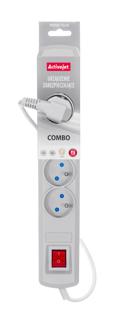 Activejet grey power strip with cord ACJ COMBO 5G/1,5M/BEZP. AUT/S Activejet grey power strip with cord ACJ COMBO 5G/1,5M/BEZP. AUT/S