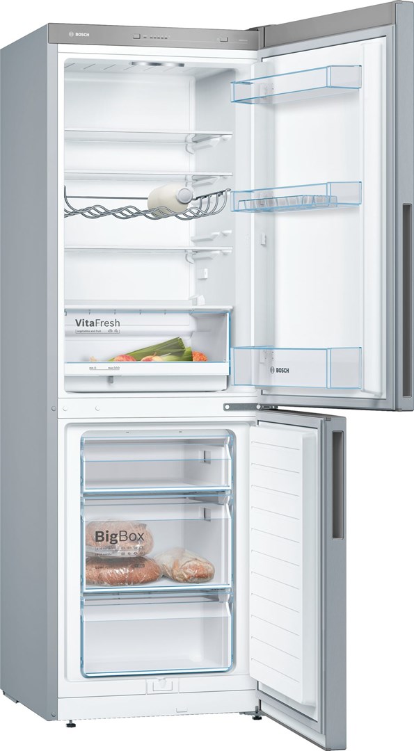 Bosch Serie 4 KGV33VLEA fridge-freezer Freestanding 289 L E Stainless steel Bosch Serie 4 KGV33VLEA fridge-freezer Freestanding 289 L E Stainless steel