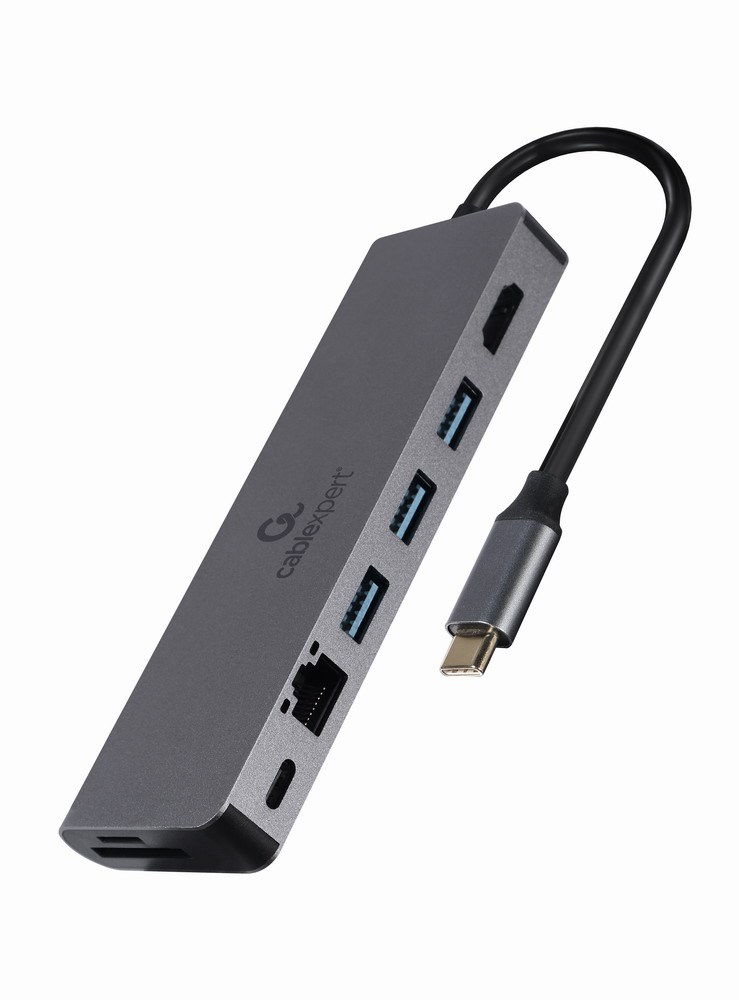 Gembird A-CM-COMBO5-05 USB Type-C 5-in-1 multi-port adapter (Hub + HDMI + PD + card reader + LAN) Gembird A-CM-COMBO5-05 USB Type-C 5-in-1 multi-port adapter (Hub + HDMI + PD + card reader + LAN)