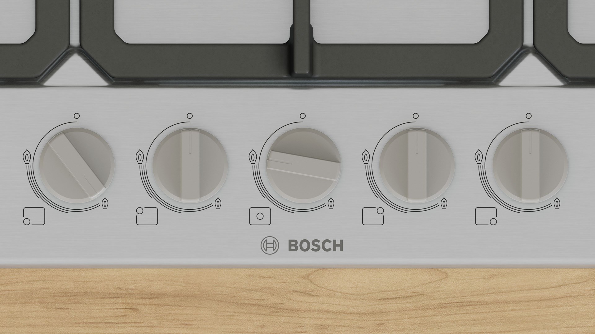 Bosch Serie 4 PGQ7B5K90 hob Stainless steel Built-in 75 cm Gas 5 zone(s) Bosch Serie 4 PGQ7B5K90 hob Stainless steel Built-in 75 cm Gas 5 zone(s)