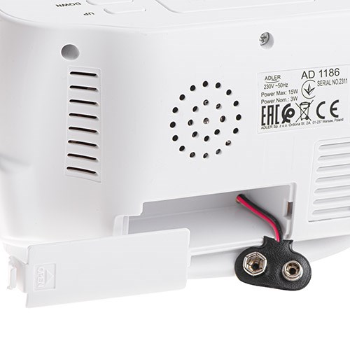 Alarm clock ADLER AD 1186 white Alarm clock ADLER AD 1186 white