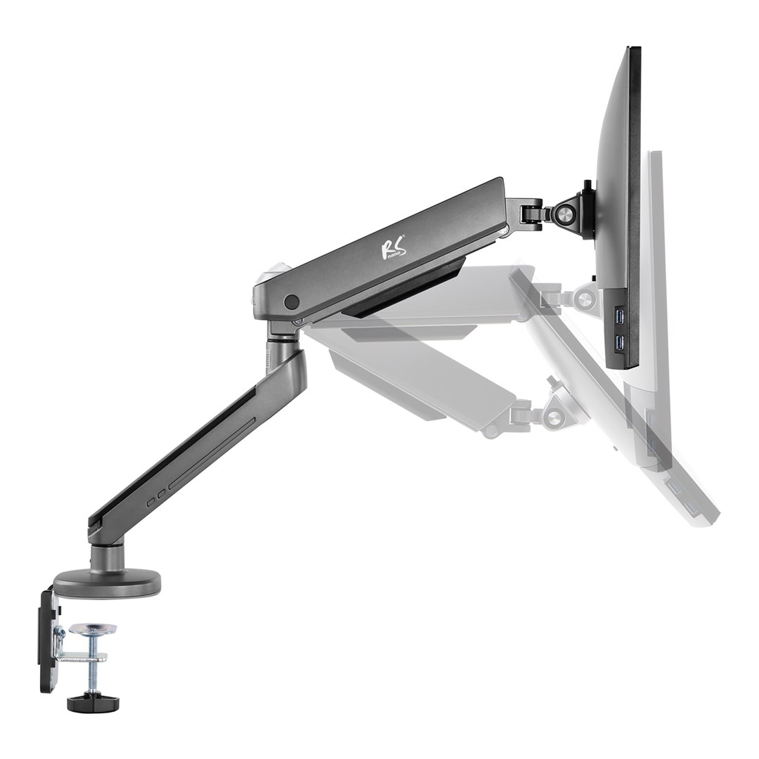 NanoRS Gaming Monitor Mount 17-32" with RGB LED Lighting Desk Mount Height Adjustable Swivel Tilt Max. 9kg VESA 75x75 / 100x100 NanoRS Gaming Monitor Mount 17-32" with RGB LED Lighting Desk Mount Height Adjustable Swivel Tilt Max. 9kg VESA 75x75 / 100x100