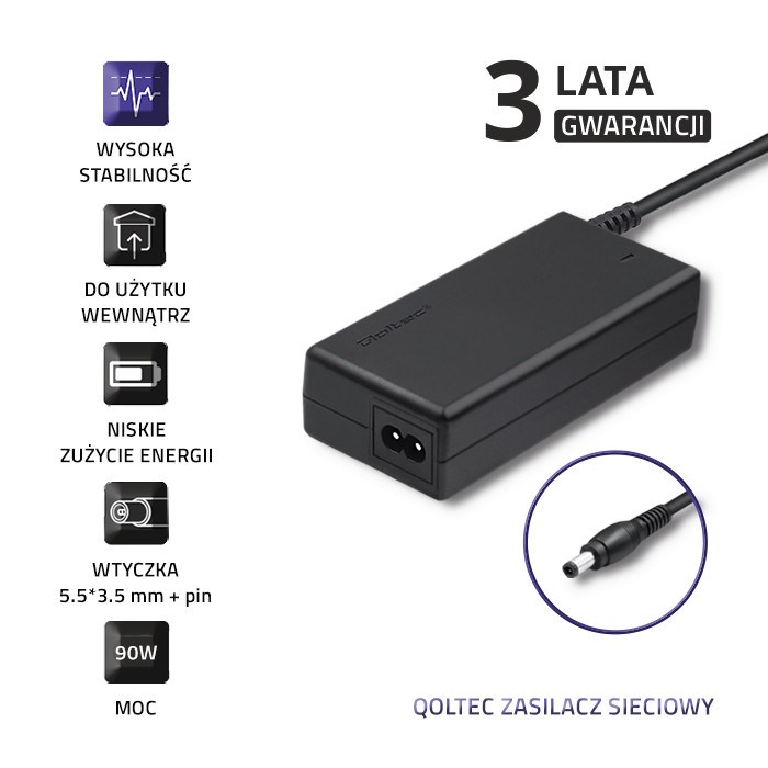 Qoltec 50089.90W power adapter/inverter Indoor Black Qoltec 50089.90W power adapter/inverter Indoor Black