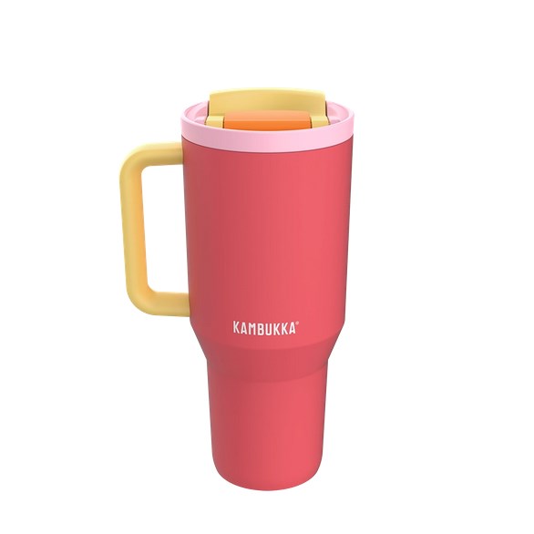 Thermal mug with telescopic straw Kambukka Rio Tumbler 950ml Pink Papaya Thermal mug with telescopic straw Kambukka Rio Tumbler 950ml Pink Papaya