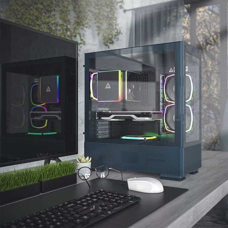 Montech SKY TWO, Midi-Tower - blue Montech SKY TWO, Midi-Tower - blue