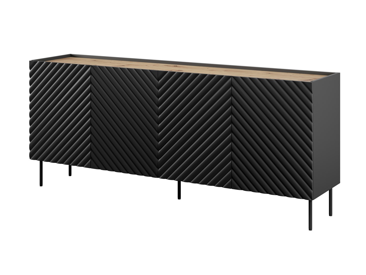 4D2SZ ONDA chest of drawers 200x45x85 black 4D2SZ ONDA chest of drawers 200x45x85 black