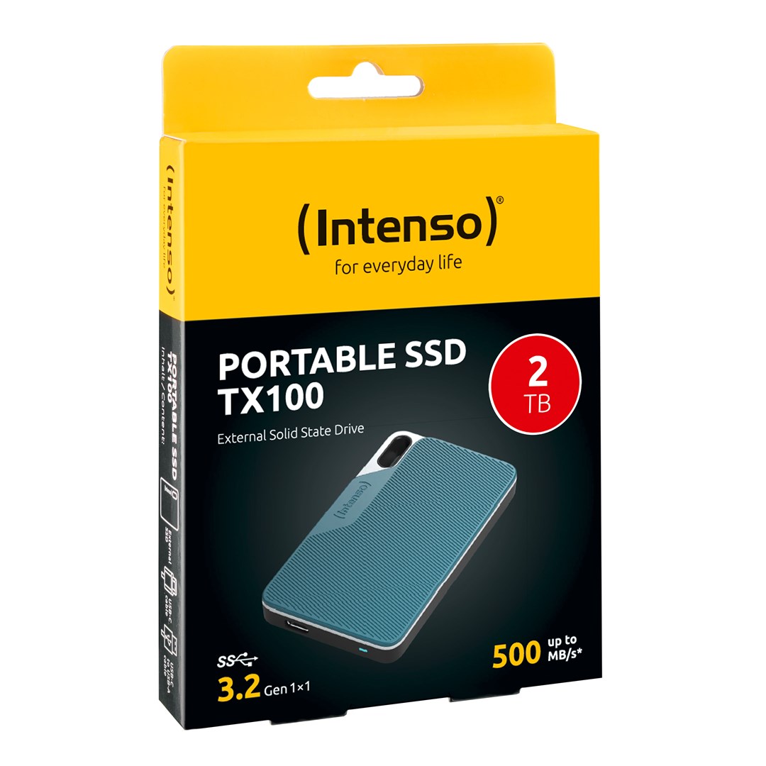 Intenso Lesen/Schreiben bis zu 500 MB/s/2TB USB Type-C 3.2 Gen 1 (3.1 Gen 1) Blue, Grey Intenso Lesen/Schreiben bis zu 500 MB/s/2TB USB Type-C 3.2 Gen 1 (3.1 Gen 1) Blue, Grey