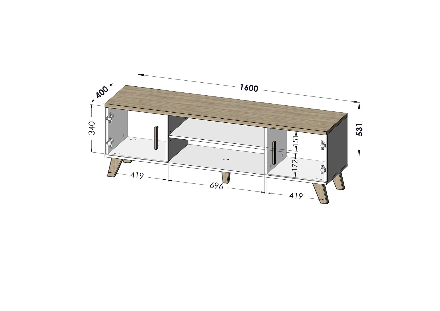 Cama living room set LOTTA 1 (RTV stand 160 + display cabinet 120 + sideboard 110) Cama living room set LOTTA 1 (RTV stand 160 + display cabinet 120 + sideboard 110)