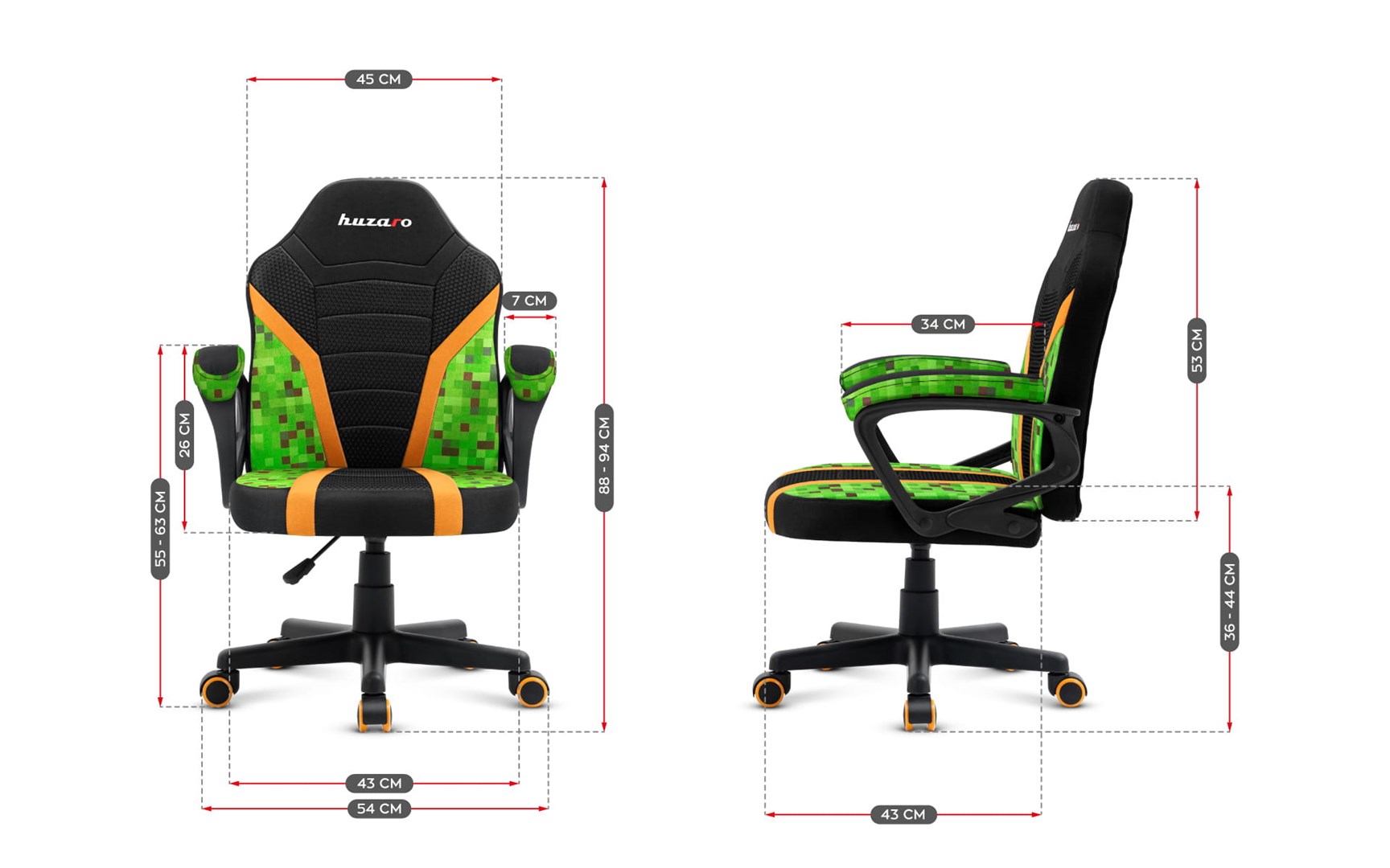 Gaming chair for children Huzaro Ranger 1.0 Pixel Mesh Gaming chair for children Huzaro Ranger 1.0 Pixel Mesh