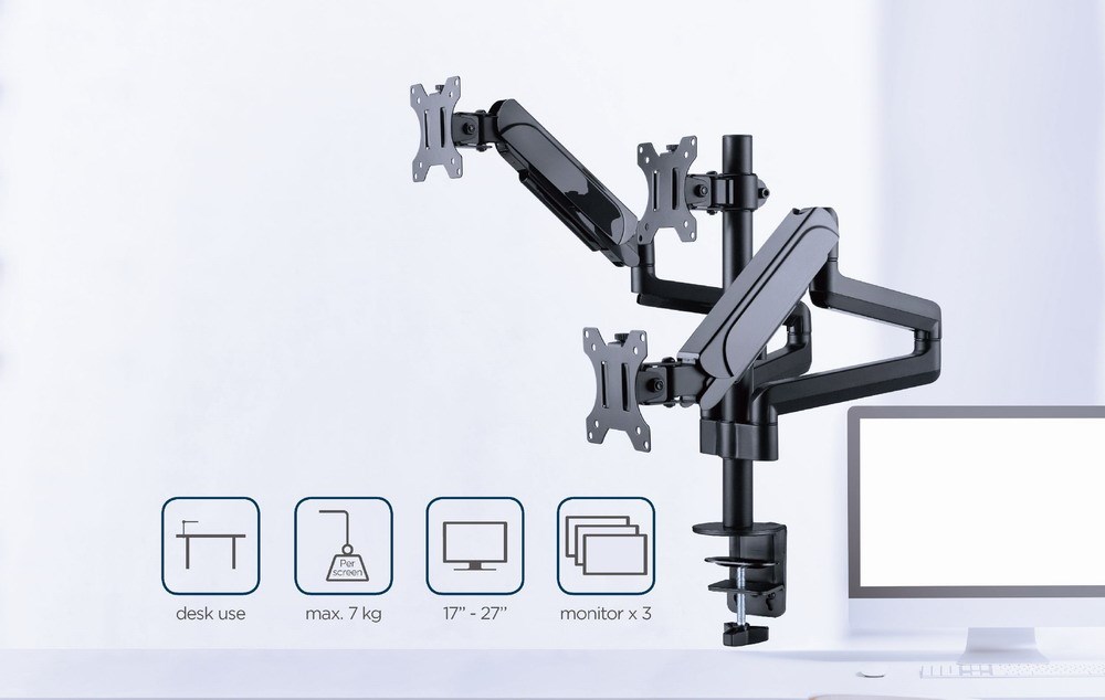 Gembird MA-DA3-01 monitor mount / stand 68.6 cm (27") Desk Black Gembird MA-DA3-01 monitor mount / stand 68.6 cm (27") Desk Black