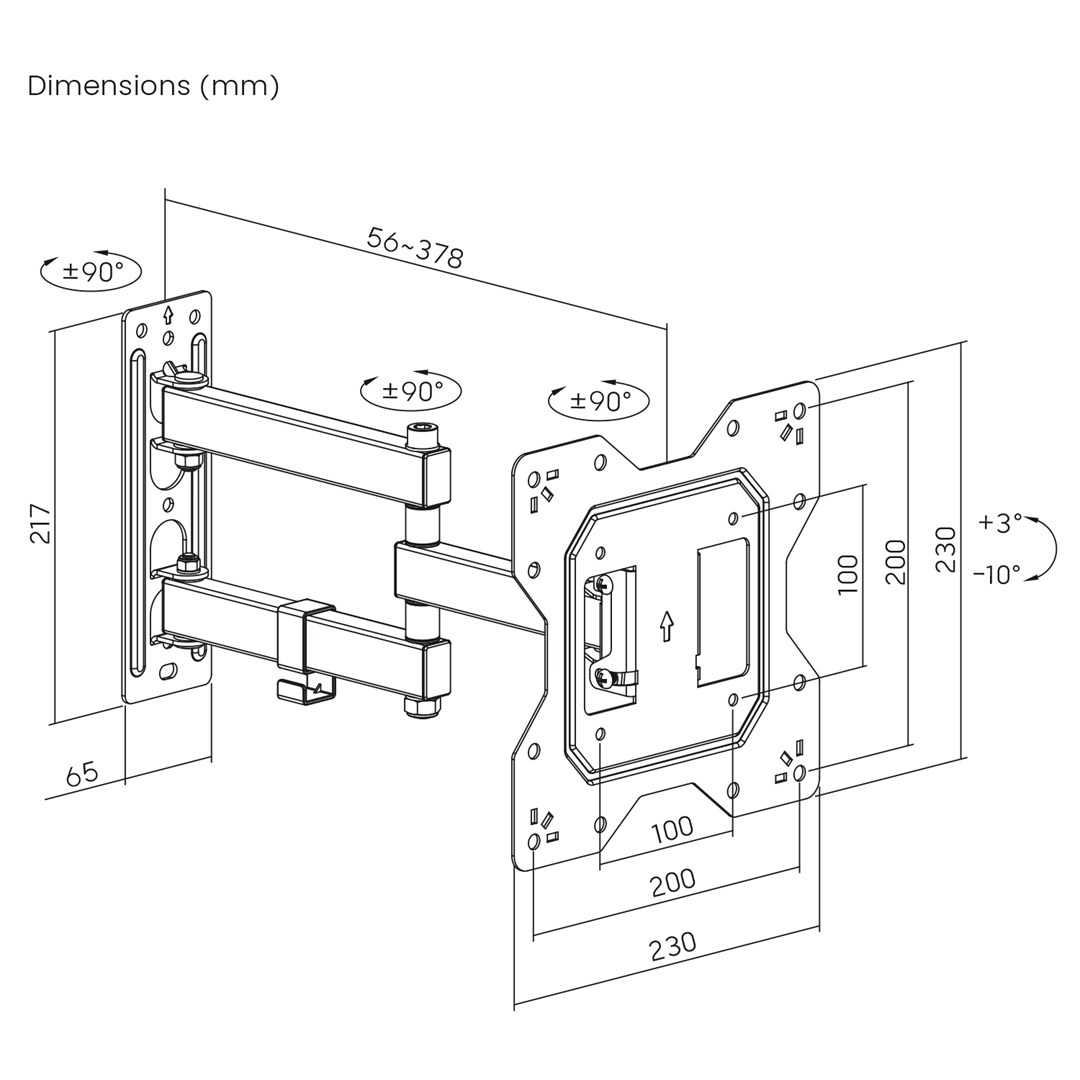 Maclean MC-700N TV Monitor Wall Mount Universal max VESA 200x20 23"-43" 30kg Black Extendable Tilting for Small TVs Maclean MC-700N TV Monitor Wall Mount Universal max VESA 200x20 23"-43" 30kg Black Extendable Tilting for Small TVs