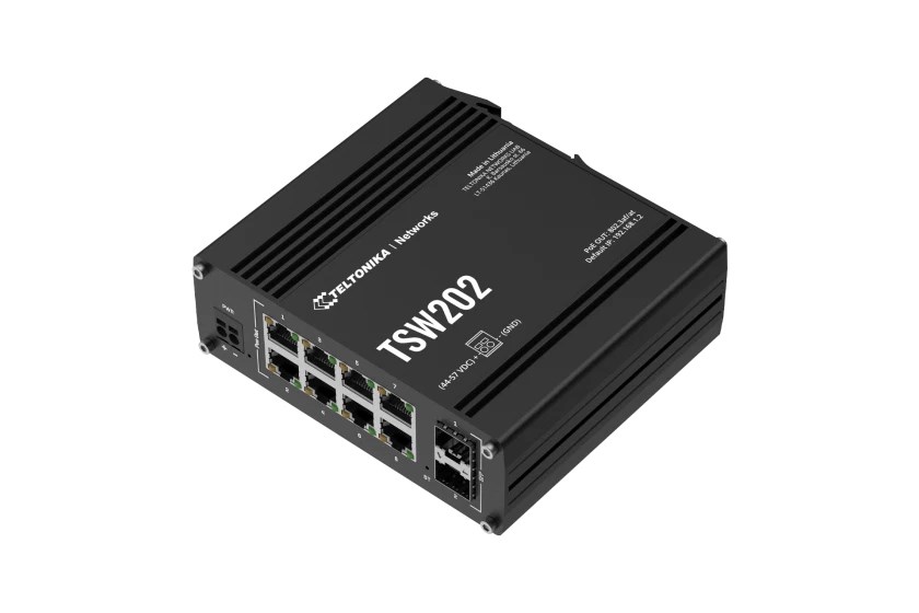 Teltonika TSW202 Managed L2 Gigabit Ethernet (10/100/1000) Power over Ethernet (PoE) Aluminium, Blue Teltonika TSW202 Managed L2 Gigabit Ethernet (10/100/1000) Power over Ethernet (PoE) Aluminium, Blue