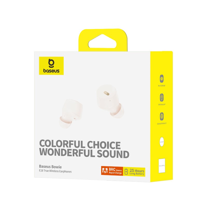 Baseus Bowie E18 - TWS in-ear wireless headphones, white Baseus Bowie E18 - TWS in-ear wireless headphones, white