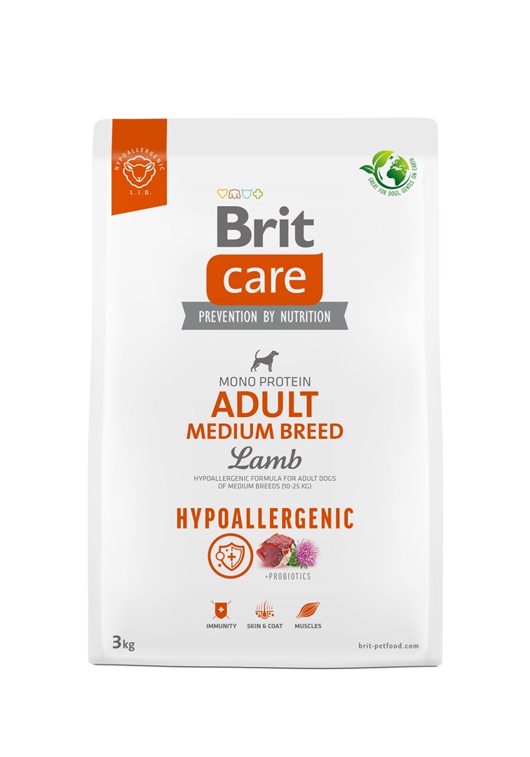 BRIT Care Hypoallergenic Adult Medium Breed Lamb - dry dog food - 3 kg BRIT Care Hypoallergenic Adult Medium Breed Lamb - dry dog food - 3 kg