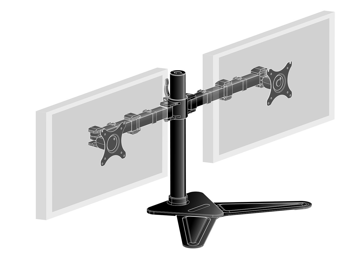 iiyama The DS1002D-B1 is a desk mount stand for two flat screens up to 30” iiyama The DS1002D-B1 is a desk mount stand for two flat screens up to 30”