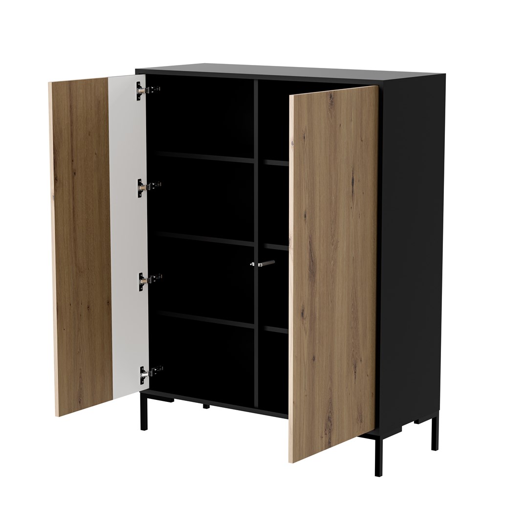 Cama MERCI chest of drawers 100 x 40 x 129 cm black/artisan oak Cama MERCI chest of drawers 100 x 40 x 129 cm black/artisan oak