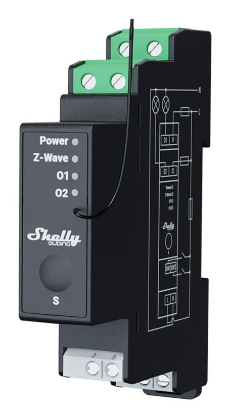 Shelly Qubino Wave Pro 2PM electrical relay Black Shelly Qubino Wave Pro 2PM electrical relay Black