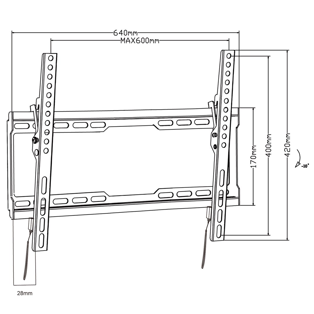 Maclean TV MC-413 Wall Mount Bracket 32"-80" VESA 600x400 45kg Tilting Universal Adjustable Spirit Level Mounting Accessories Maclean TV MC-413 Wall Mount Bracket 32"-80" VESA 600x400 45kg Tilting Universal Adjustable Spirit Level Mounting Accessories