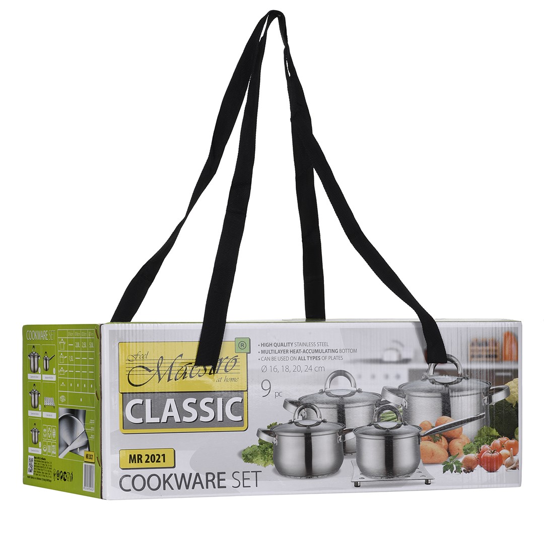 Maestro MR-2021 A set of pots of 9 elements Maestro MR-2021 A set of pots of 9 elements