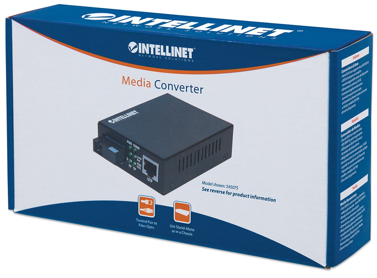 Intellinet Gigabit Ethernet to SFP Media Converter, 10/100/1000Base-Tx to SFP slot, empty (Euro 2-pin plug) Intellinet Gigabit Ethernet to SFP Media Converter, 10/100/1000Base-Tx to SFP slot, empty (Euro 2-pin plug)