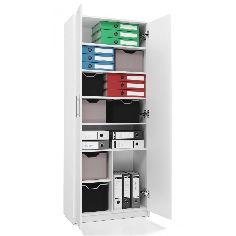 Filing cabinet OLIV 2D 74x35x180 cm, white Filing cabinet OLIV 2D 74x35x180 cm, white