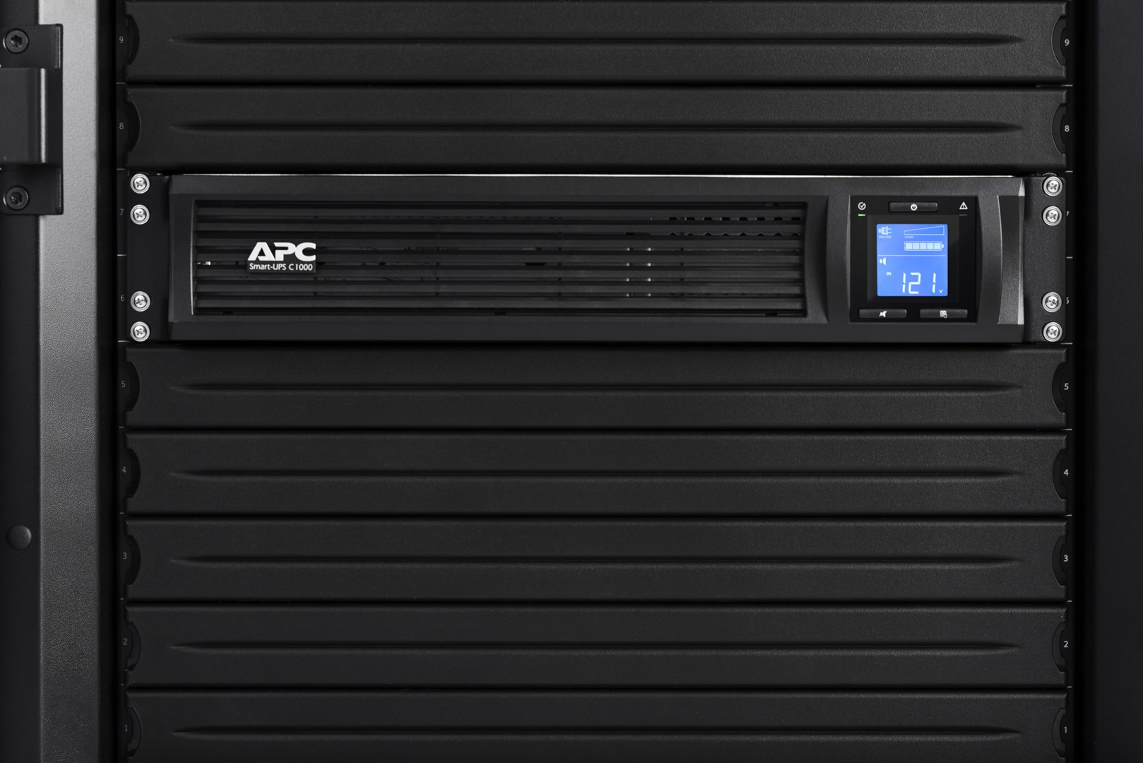 APC Smart-UPS C, Line Interactive, 1000VA, Rackmount 2U, 230V, 4x IEC C13 outlets, SmartConnect port, USB and Serial communication, AVR, Graphic LCD APC Smart-UPS C, Line Interactive, 1000VA, Rackmount 2U, 230V, 4x IEC C13 outlets, SmartConnect port, USB and Serial communication, AVR, Graphic LCD