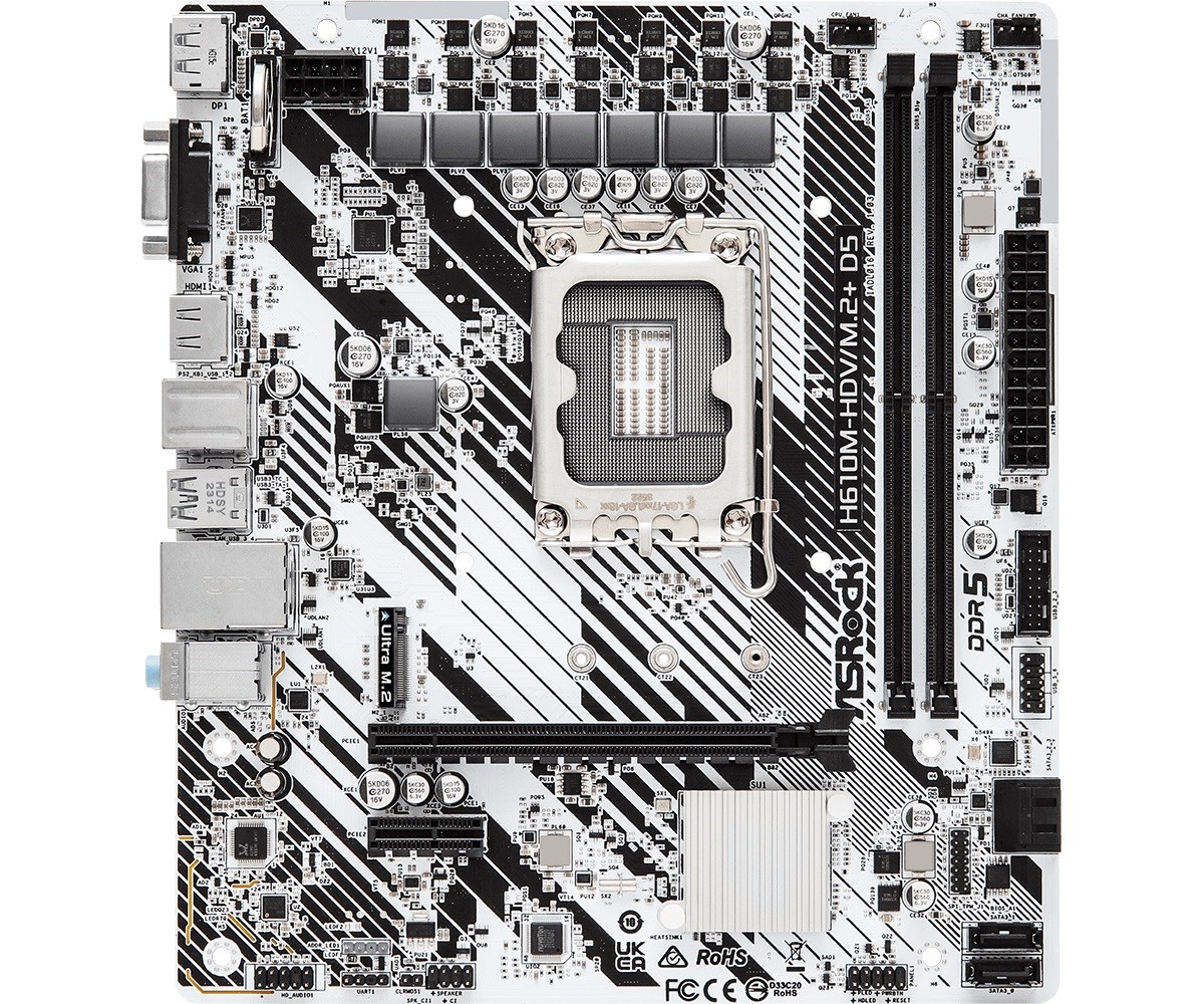 Asrock H610M-HDV/M.2+ D5 Intel H610 LGA 1700 micro ATX Asrock H610M-HDV/M.2+ D5 Intel H610 LGA 1700 micro ATX
