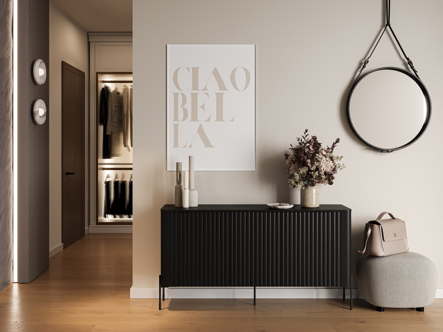 Cama VERA chest of drawers 150x40x80 black matt Cama VERA chest of drawers 150x40x80 black matt