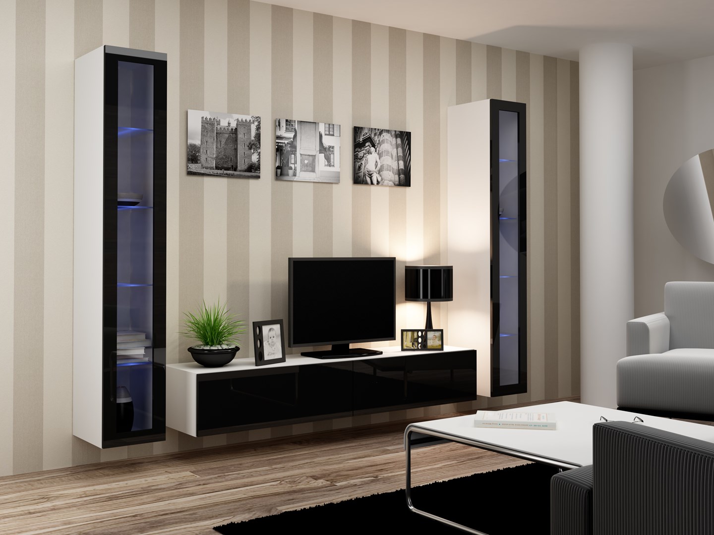Cama Glass-case VIGO '180' 180/40/30 white/black gloss Cama Glass-case VIGO '180' 180/40/30 white/black gloss