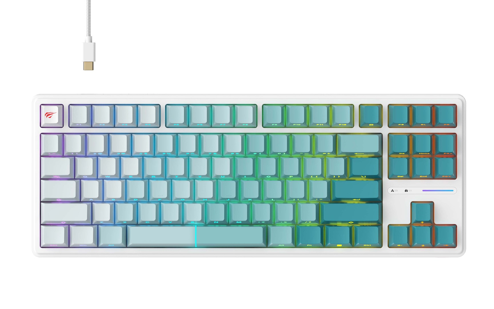 Havit KB901L - gaming keyboard (white and green) Havit KB901L - gaming keyboard (white and green)