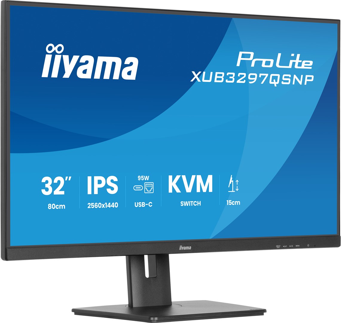 iiyama ProLite 32’’ QHD IPS technology panel with RJ45 (LAN), KVM Switch and USB-C Dock with 95W power delivery iiyama ProLite 32’’ QHD IPS technology panel with RJ45 (LAN), KVM Switch and USB-C Dock with 95W power delivery