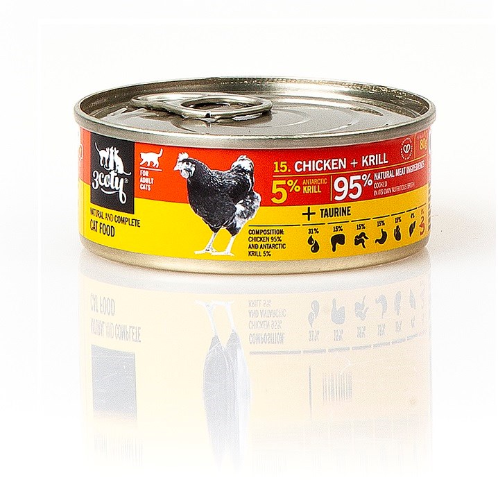 3COTY Chicken with krill - wet cat food - 80g 3COTY Chicken with krill - wet cat food - 80g