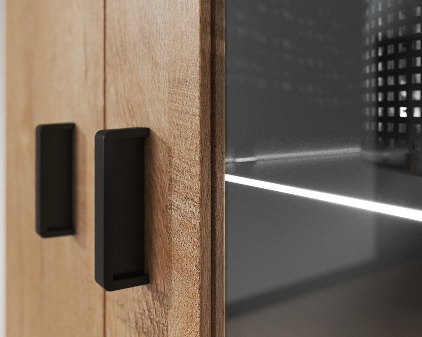 Cama hanging display cabinet SOHO lefkas oak/black Cama hanging display cabinet SOHO lefkas oak/black