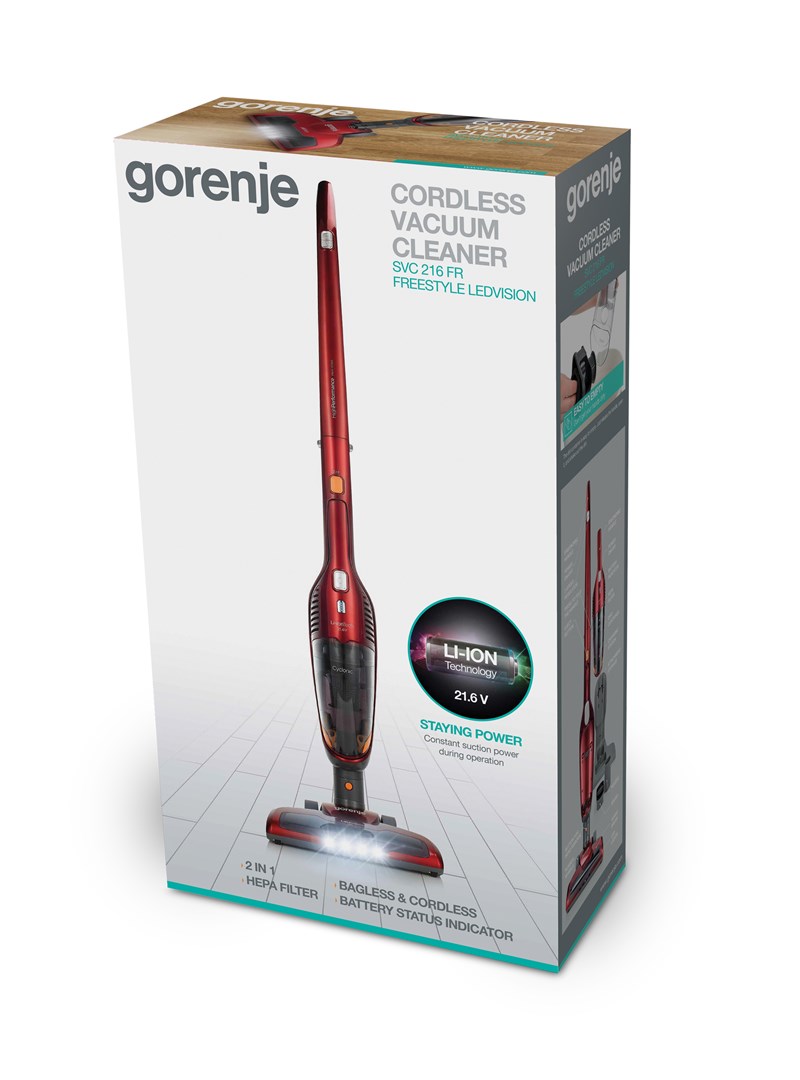 Gorenje SVC216FR 2-in-1 stick vacuum Battery Dry HEPA Bagless 0.6 L Red Gorenje SVC216FR 2-in-1 stick vacuum Battery Dry HEPA Bagless 0.6 L Red