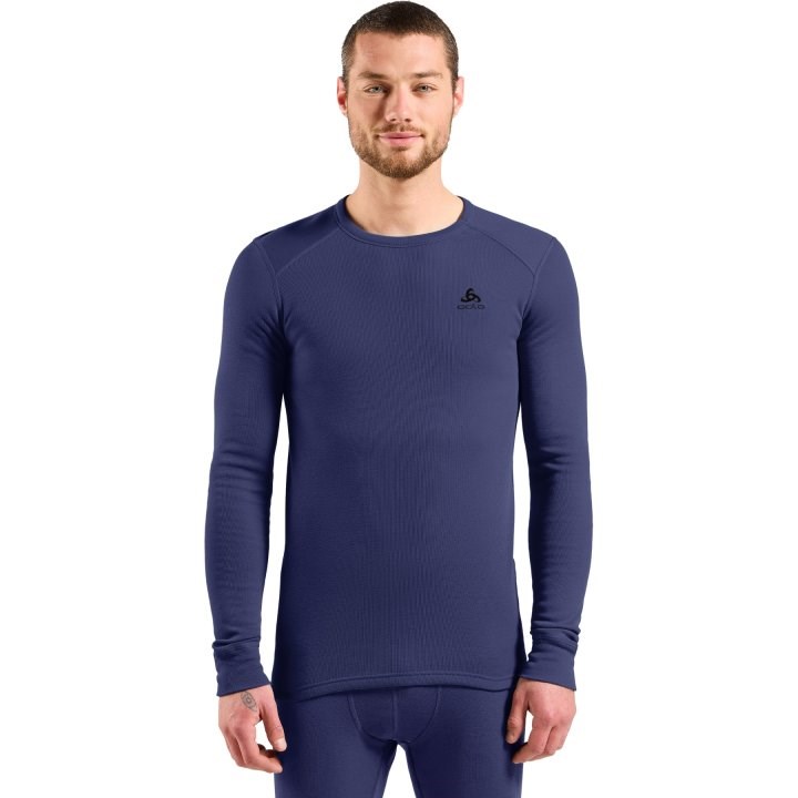 Odlo BL TOP crew neck l/s ACTIVE WARM long-sleeved thermal underwear, size L, blue Odlo BL TOP crew neck l/s ACTIVE WARM long-sleeved thermal underwear, size L, blue