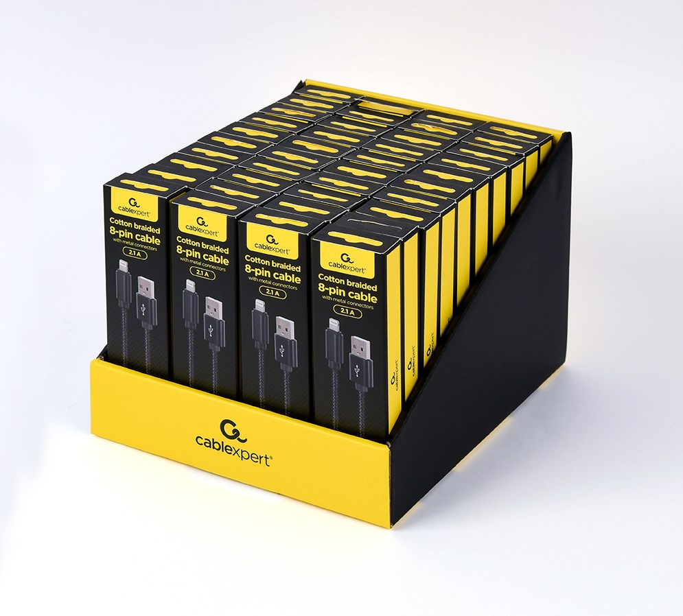 Gembird CCDB-mUSB2B-AMLM-6 Cotton braided 8-pin cable with metal connectors, 1.8 m, black Gembird CCDB-mUSB2B-AMLM-6 Cotton braided 8-pin cable with metal connectors, 1.8 m, black