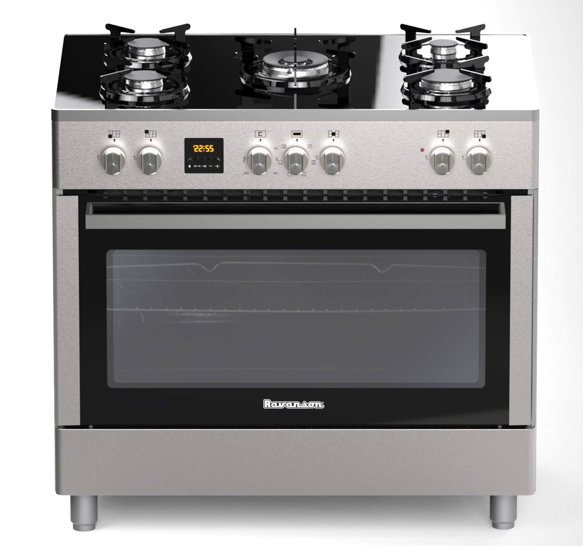 Ravanson KWGE-K90 Glass Inox gas-electric cooker Ravanson KWGE-K90 Glass Inox gas-electric cooker