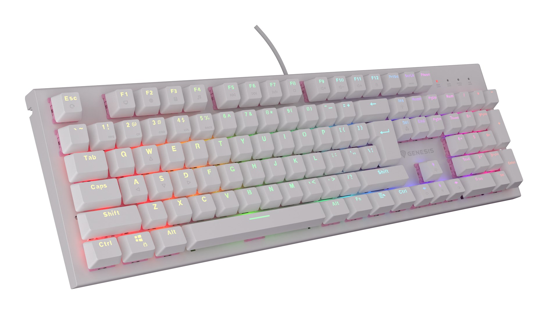 GENESIS Thor 303 keyboard Gaming USB QWERTY US English White GENESIS Thor 303 keyboard Gaming USB QWERTY US English White